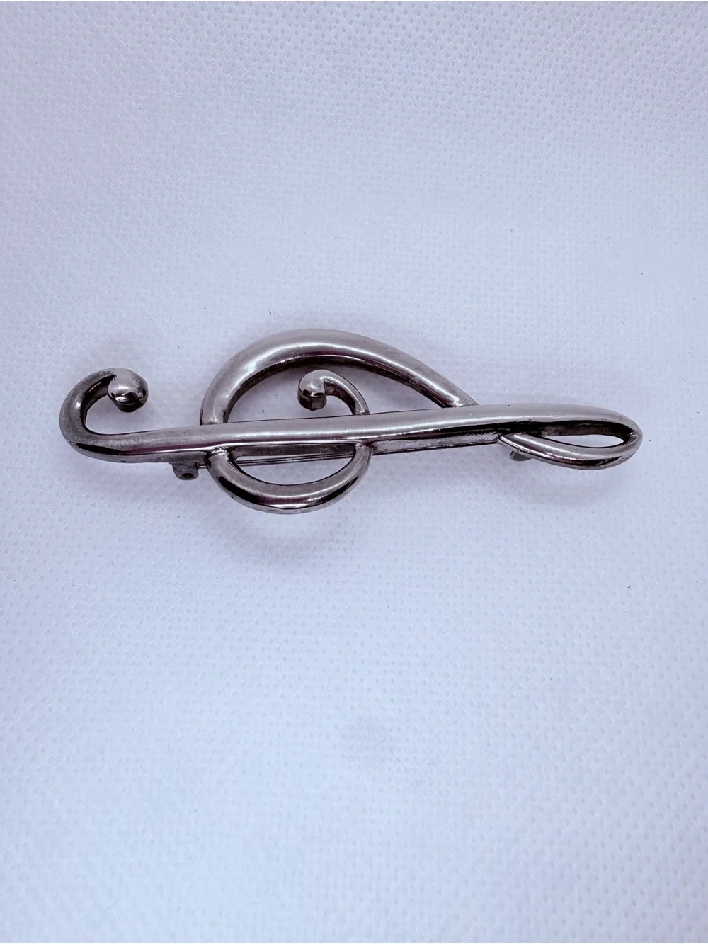 ✨ Vintage Silver Treble Clef Music Note Brooch Pin